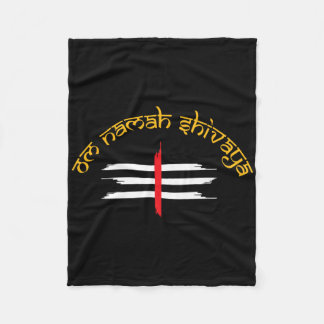 Om Namah Shivaya Tripundra Symbol Of Shiva Fleece Blanket