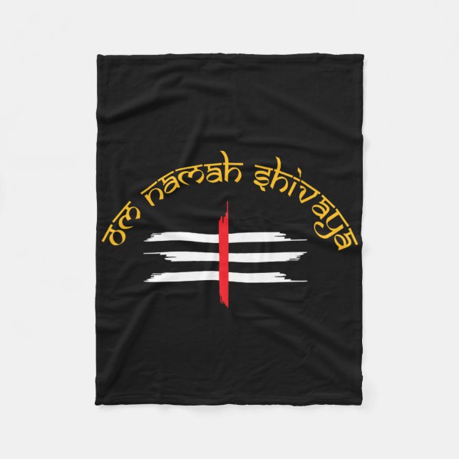 Om Namah Shivaya Tripundra Symbol Of Shiva  Fleece Blanket (Front)