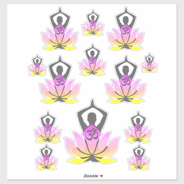 OM Namaste Spiritual Lotus Flower Yoga Pose (Sheet)