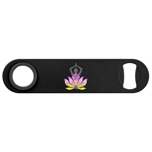 OM Namaste Spiritual Lotus Flower Yoga Pose (Front (Horizontal))