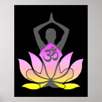 OM Namaste Spiritual Lotus Flower Yoga Pose