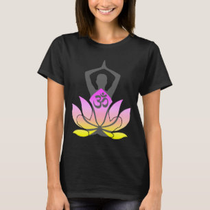 OM Namaste Spiritual Lotus Flower Yoga Pose T-Shirt