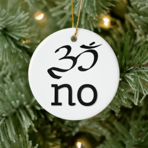 Om no ceramic tree decoration