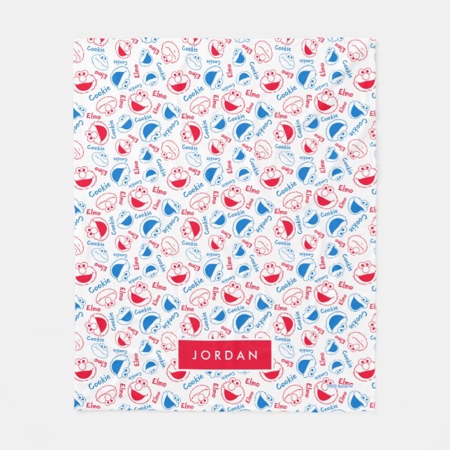 Om Nom Nom Comic Pattern | Add Your Name Fleece Blanket (Front)