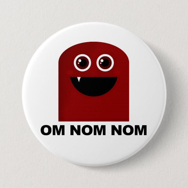 Om Nom Nom Cutie 7.5 Cm Round Badge (Front)