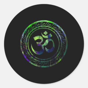 Om Ohm Aum Buddhism Symbol Yoga Sanskrit _1  Classic Round Sticker