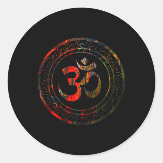 Om Ohm Aum Buddhism Symbol Yoga Sanskrit Classic Round Sticker