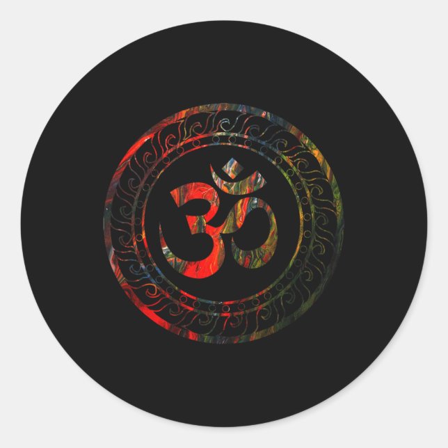 Om Ohm Aum Buddhism Symbol Yoga Sanskrit  Classic Round Sticker (Front)