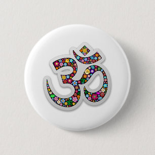 Om Ohm Aum Namaste Yoga Symbol 6 Cm Round Badge