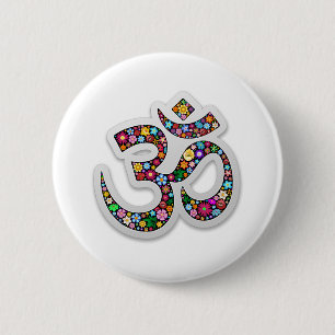 Om Ohm Aum Namaste Yoga Symbol 6 Cm Round Badge