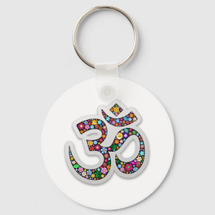 Om Ohm Aum Namaste Yoga Symbol Key Ring