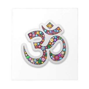 Om Ohm Aum Namaste Yoga Symbol Notepad