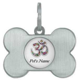 Om Ohm Aum Namaste Yoga Symbol Pet Name Tag