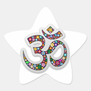 Om Ohm Aum Namaste Yoga Symbol Star Sticker
