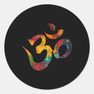 Om Ohm Aum Symbol Spiritual Yoga _2  Classic Round Sticker