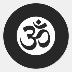 Om Ohm Aum Symbol Spiritual Yoga _3 Classic Round Sticker