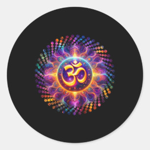 Om Ohm Aum Symbol Spiritual Yoga _4 Classic Round Sticker