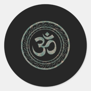 Om Ohm Aum Symbol Spiritual Yoga _5 Classic Round Sticker