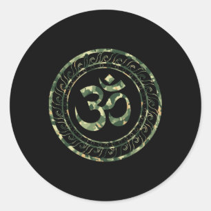 Om Ohm Aum Symbol Spiritual Yoga _6 Classic Round Sticker
