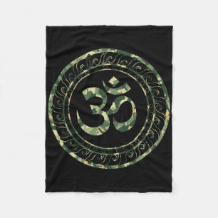 Om Ohm Aum Symbol Spiritual Yoga _6 Fleece Blanket