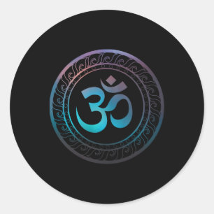 Om Ohm Aum Symbol Spiritual Yoga Gift _2  Classic Round Sticker