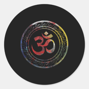 Om Ohm Aum Symbol Spiritual Yoga Gift Classic Round Sticker