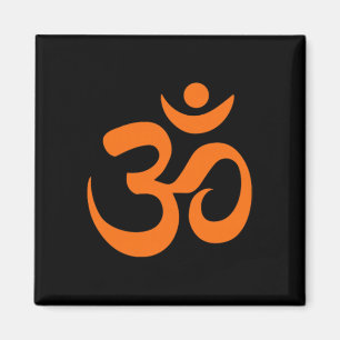 Om Omkar Aum Symbol Orange Graphic Spiritual Yoga Magnet
