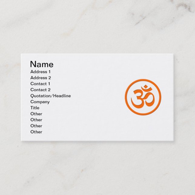 Om or Aum Business Cards (Front)