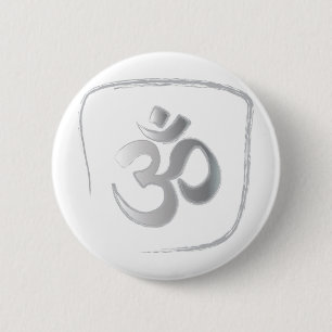 Om or Aum Mantra Meditation 6 Cm Round Badge