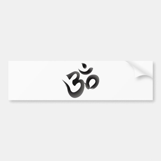 Om or Aum Symbol  (Black Colour Calligraphy) Bumper Sticker (Front)