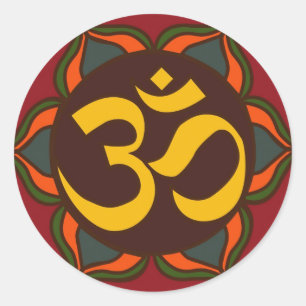Om Retro Symbol Inner Peace Design! Classic Round Sticker