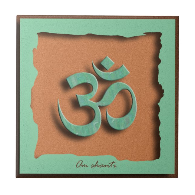 Om Shanti Ceramic Tile (Front)
