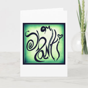 OM SHANTI GRAFFITI GREETING CARD (BLANK INSIDE)