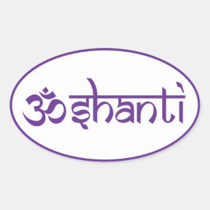Om Shanti Oval Sticker