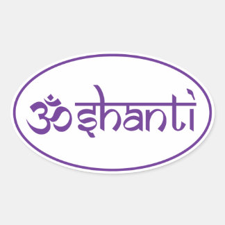 Om Shanti Oval Sticker