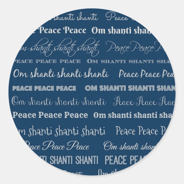 Om Shanti, Peace Classic Round Sticker (Front)