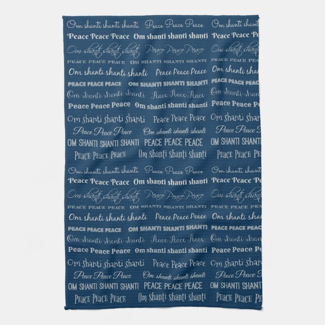 Om Shanti, Peace Tea Towel (Vertical)
