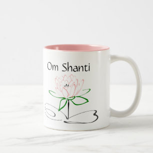 Om Shanti Pink Green Mug