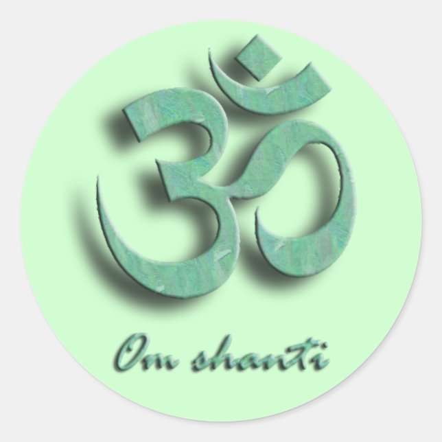Om Shanti Symbol Sticker (Front)