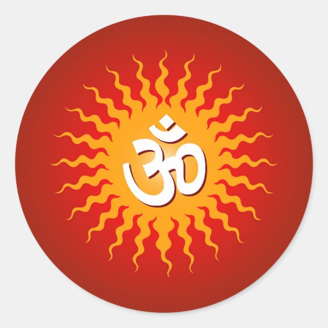 Om Sign Classic Round Sticker (Front)