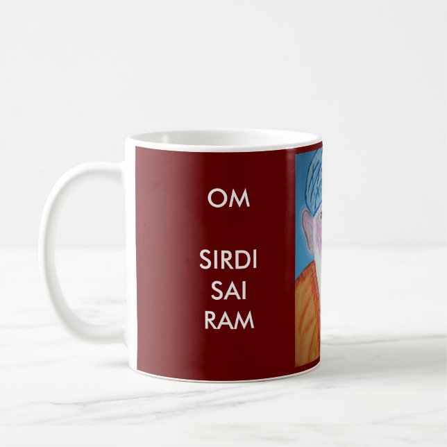 OM SIRDI SAI RAM - SAI BABA COFFEE MUG (Left)