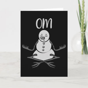 Om Snowman In Lotus Yoga Pose Christmas Gift Card