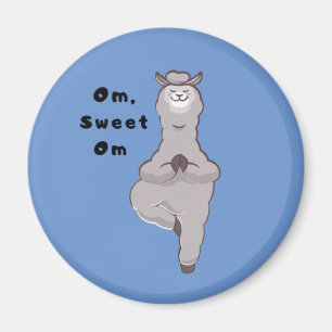 Om, Sweet Om - Funny Llama Yoga Pun    Magnet