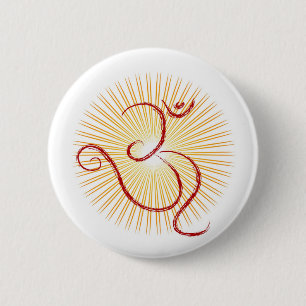 OM symbol 6 Cm Round Badge