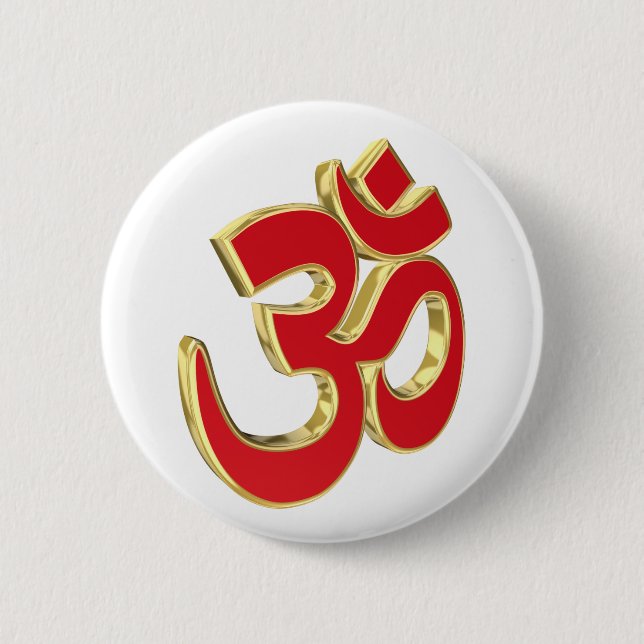 Om symbol 6 cm round badge (Front)