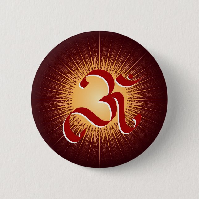 OM symbol 6 Cm Round Badge (Front)