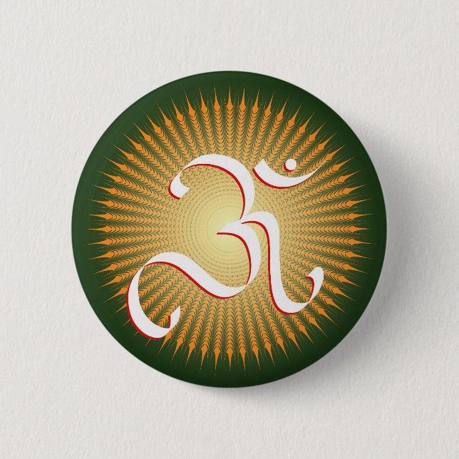 OM symbol 6 Cm Round Badge (Front)