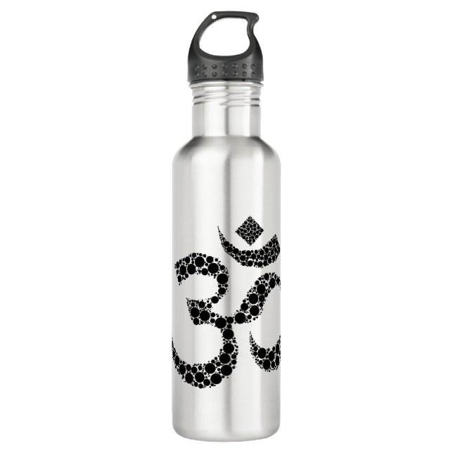 Om Symbol Black and White 710 Ml Water Bottle (Front)