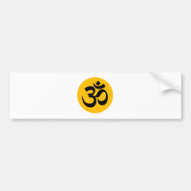 Om Symbol, black circle with gold