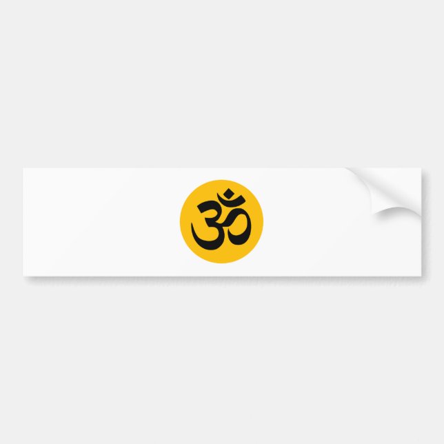 Om Symbol, black circle with gold Bumper Sticker (Front)